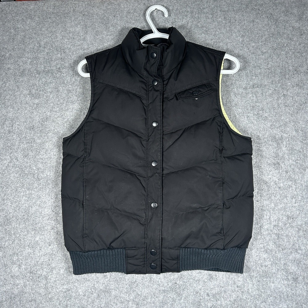 Gap Puffer Vest Men's Size Small Black Down Sleeveless Buttoned